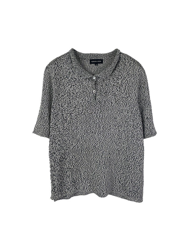 Mono knit collar t-shirt